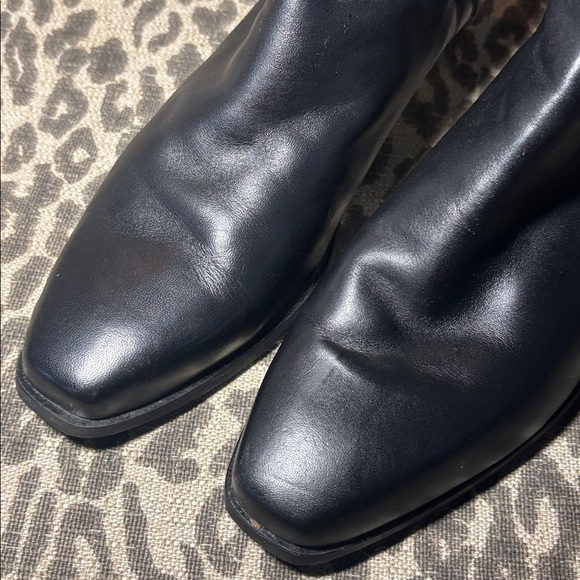 Vintage Justin Boots Black Ankle strappy heeled cowboy boots biker western 10 main image 5